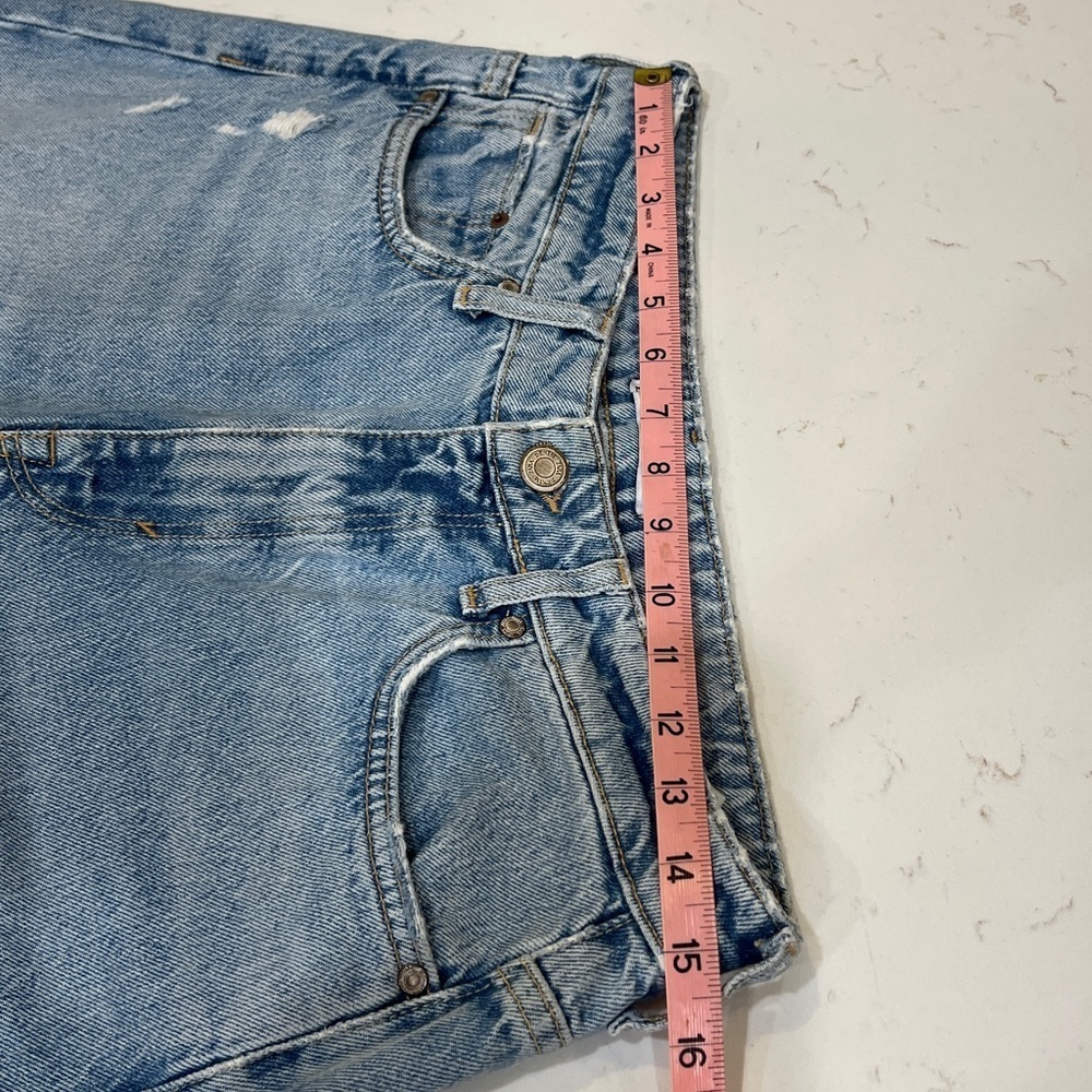 Zara Light Blue Distressed Denim Jeans Size 6 - Picture 7 of 11